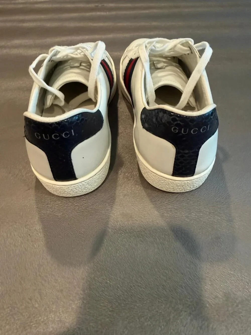 Authentic Men's Gucci Ace Clean Stripe Sneakers - Blue